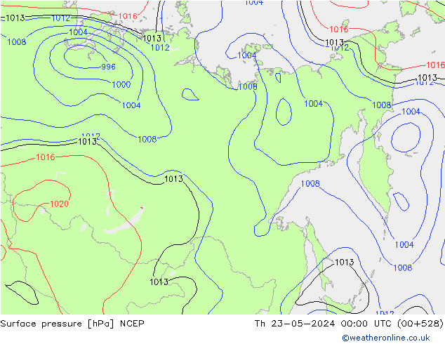 Luchtdruk (Grond) NCEP do 23.05.2024 00 UTC