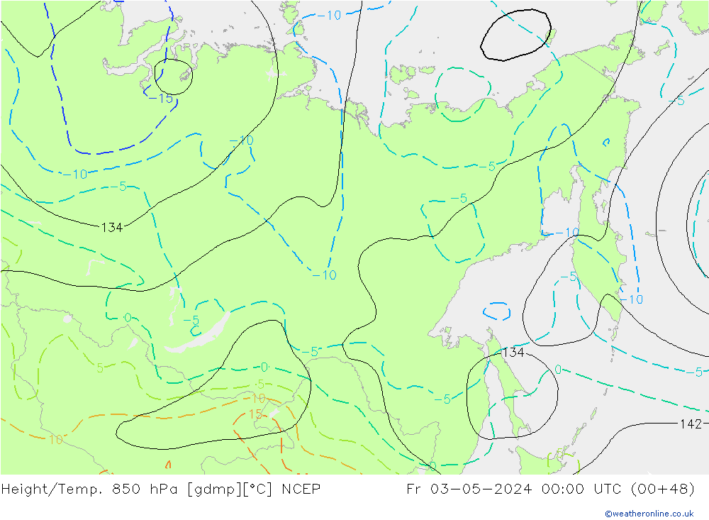 Height/Temp. 850 hPa NCEP Fr 03.05.2024 00 UTC