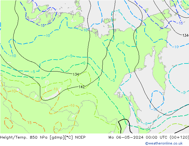 Height/Temp. 850 hPa NCEP Seg 06.05.2024 00 UTC