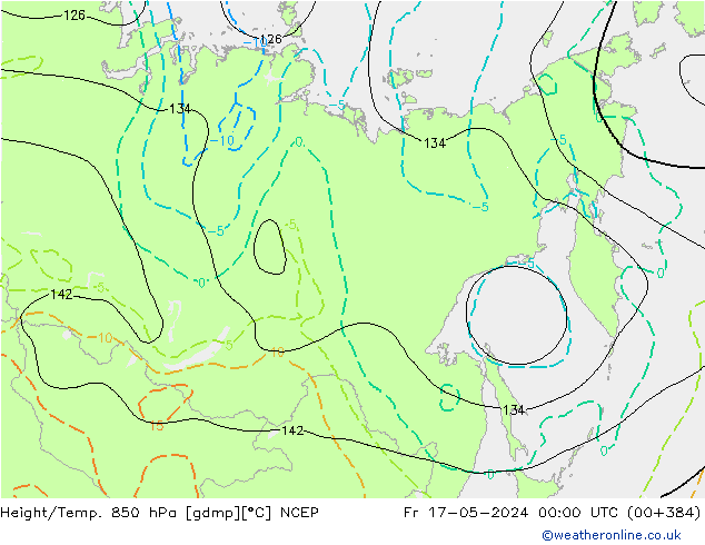 Height/Temp. 850 hPa NCEP Fr 17.05.2024 00 UTC