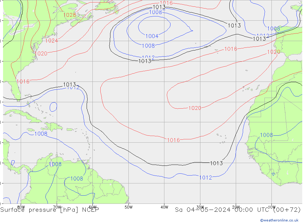 pressão do solo NCEP Sáb 04.05.2024 00 UTC