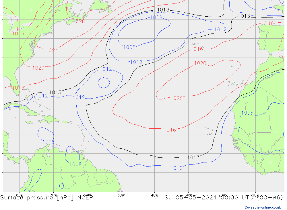 Yer basıncı NCEP Paz 05.05.2024 00 UTC