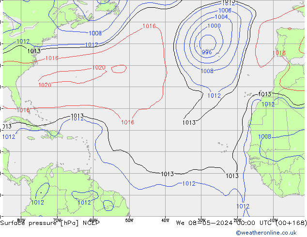 Bodendruck NCEP Mi 08.05.2024 00 UTC