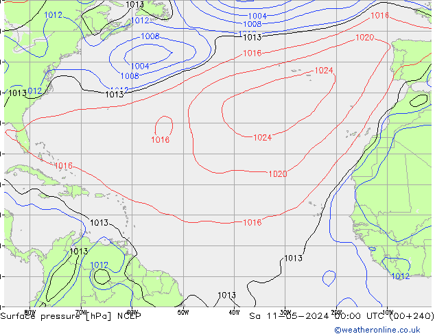 Luchtdruk (Grond) NCEP za 11.05.2024 00 UTC