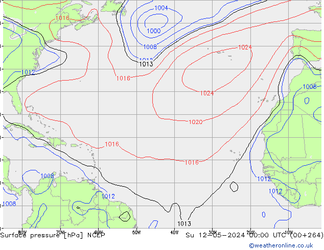 pressão do solo NCEP Dom 12.05.2024 00 UTC