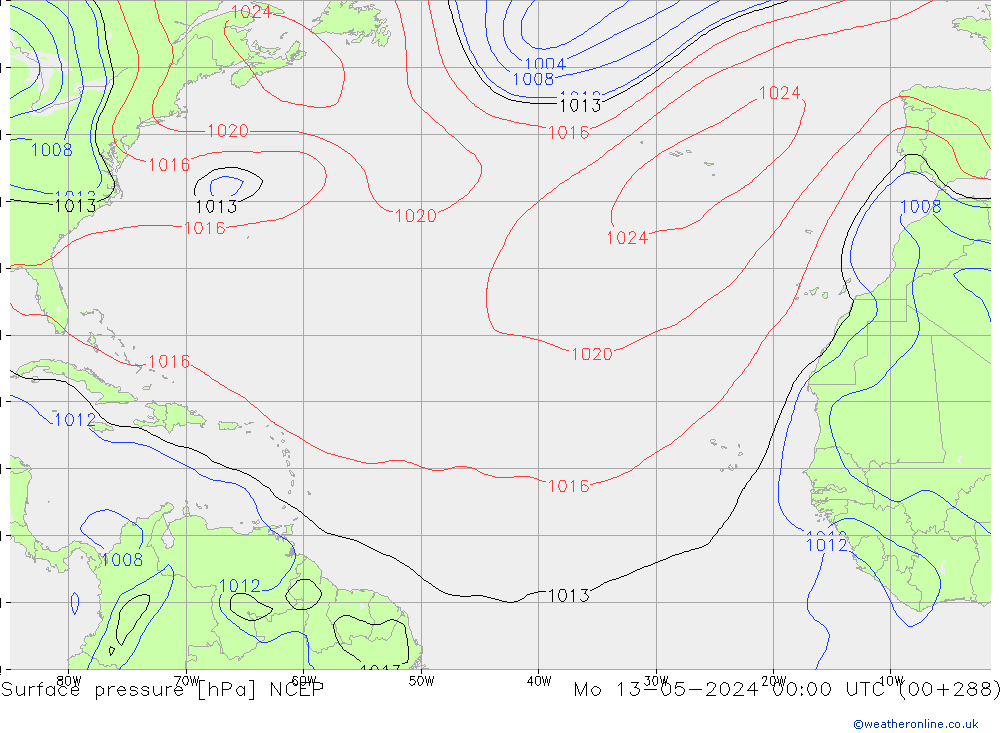 приземное давление NCEP пн 13.05.2024 00 UTC