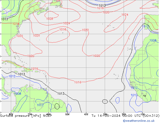 Bodendruck NCEP Di 14.05.2024 00 UTC
