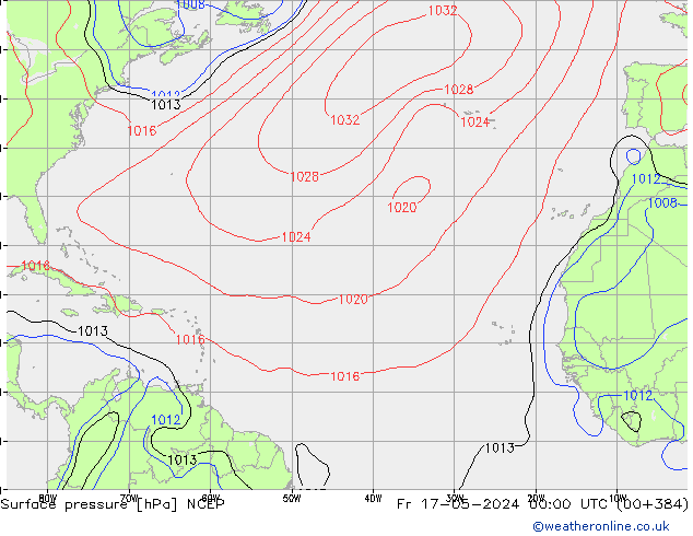 Luchtdruk (Grond) NCEP vr 17.05.2024 00 UTC