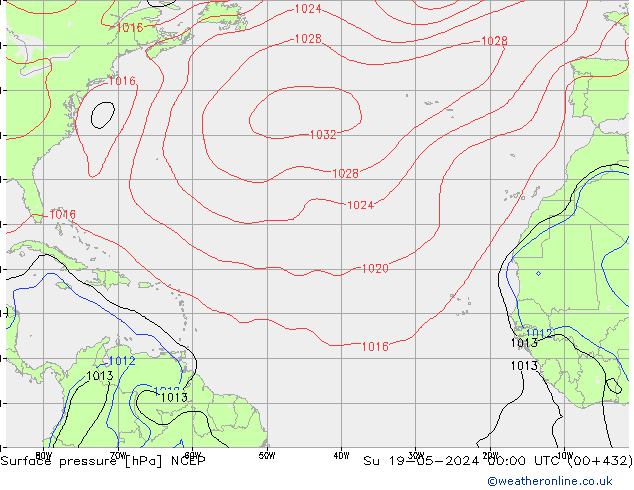 приземное давление NCEP Вс 19.05.2024 00 UTC