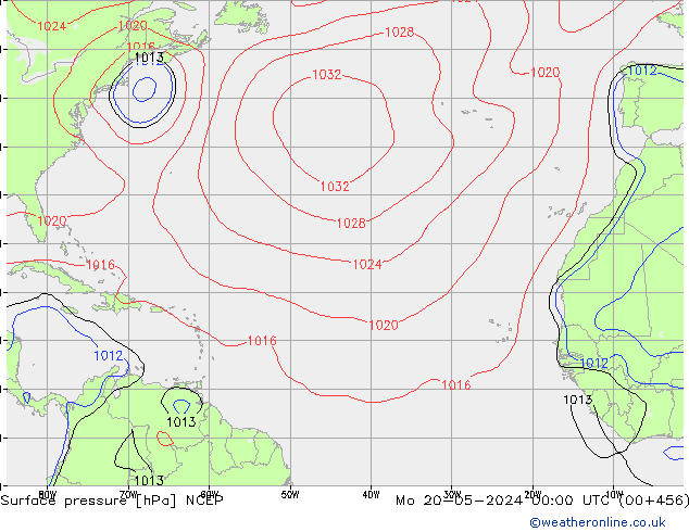 Presión superficial NCEP lun 20.05.2024 00 UTC