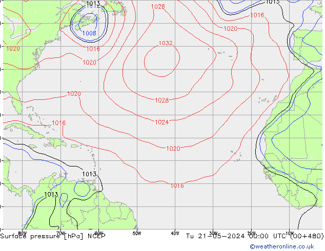 Presión superficial NCEP mar 21.05.2024 00 UTC