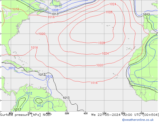 ciśnienie NCEP śro. 22.05.2024 00 UTC