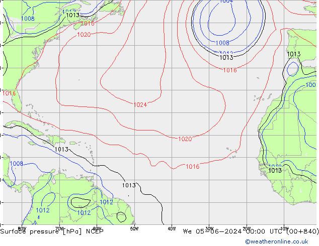 Surface pressure NCEP We 05.06.2024 00 UTC
