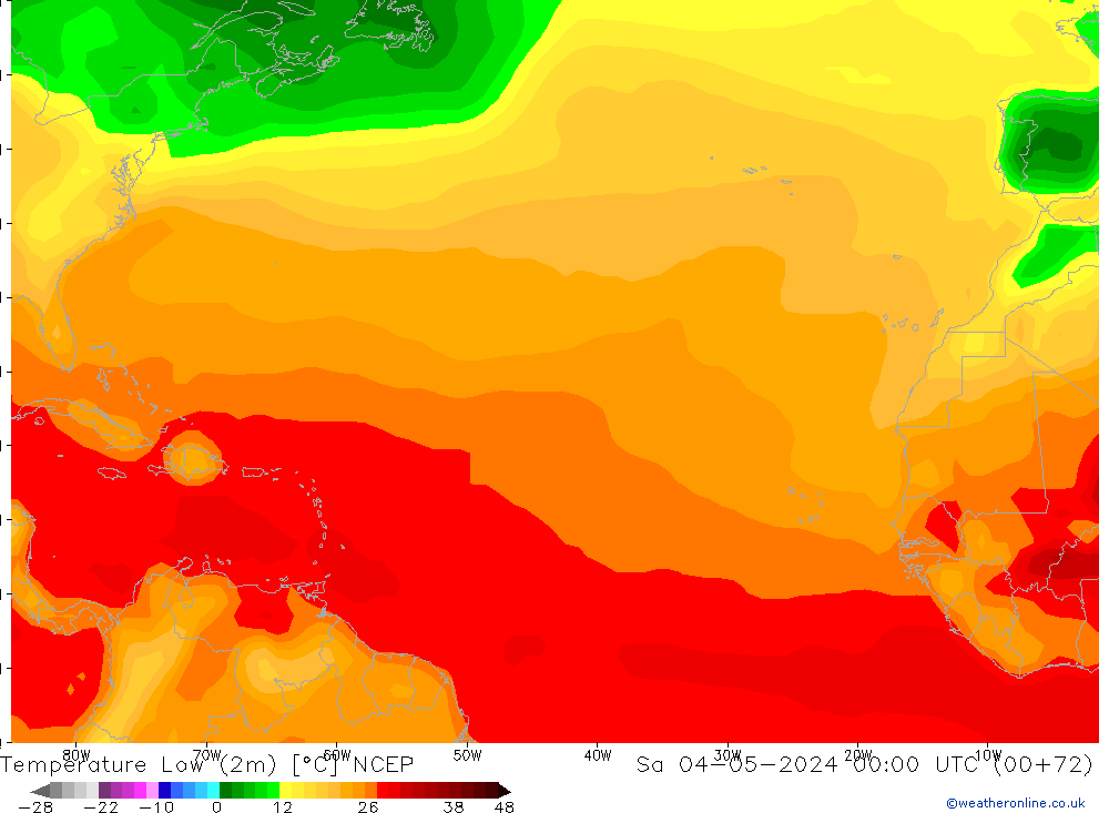 Temperatura mín. (2m) NCEP sáb 04.05.2024 00 UTC