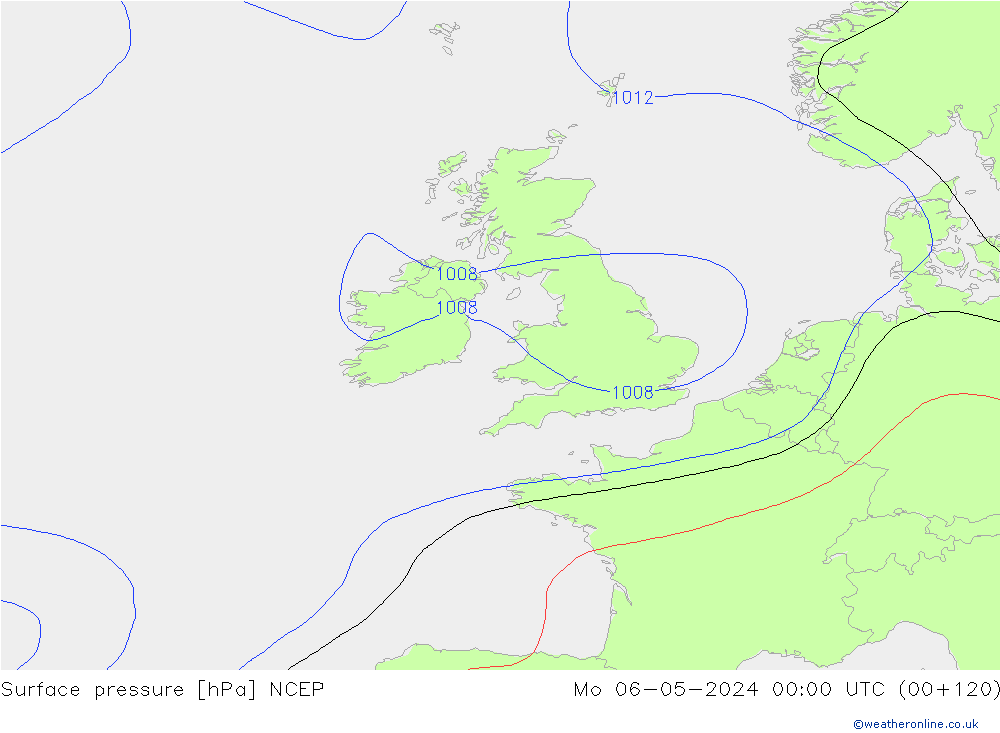 pressão do solo NCEP Seg 06.05.2024 00 UTC