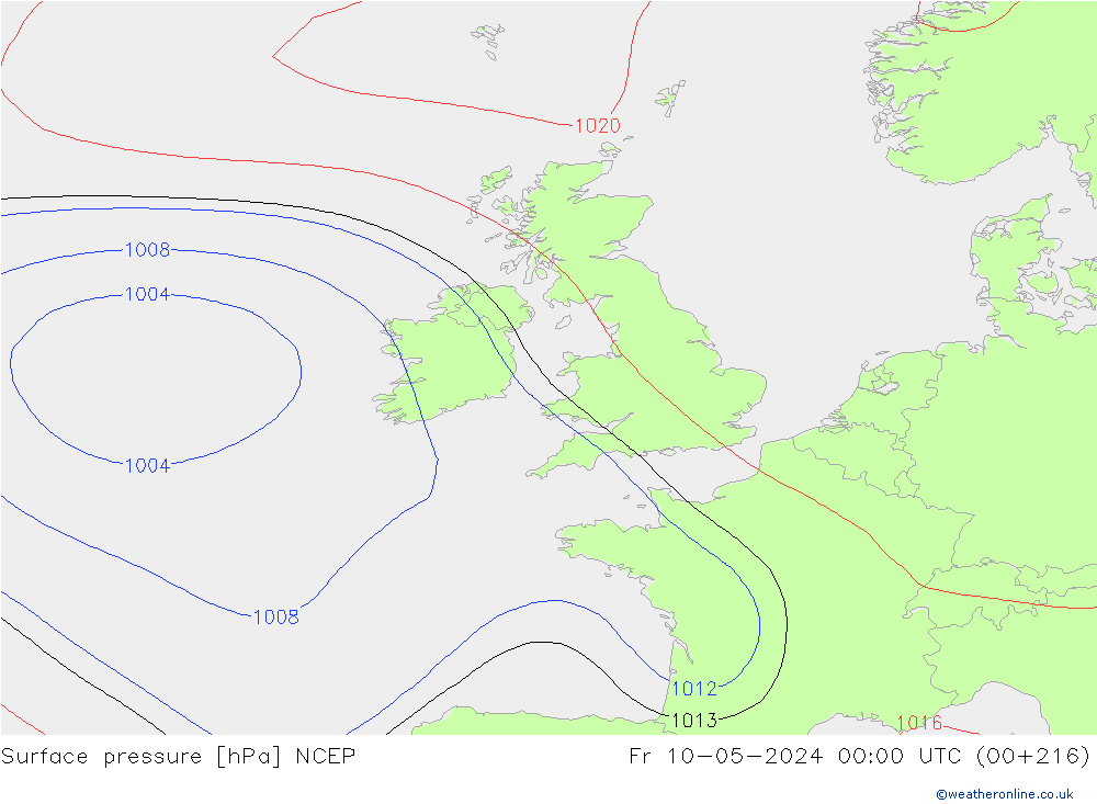 pressão do solo NCEP Sex 10.05.2024 00 UTC