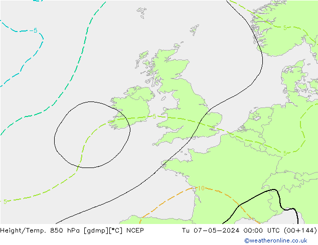 Height/Temp. 850 hPa NCEP mar 07.05.2024 00 UTC