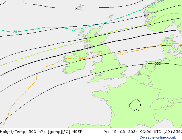 Height/Temp. 500 hPa NCEP St 15.05.2024 00 UTC