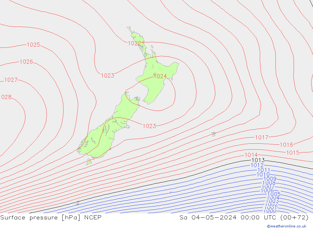 Luchtdruk (Grond) NCEP za 04.05.2024 00 UTC