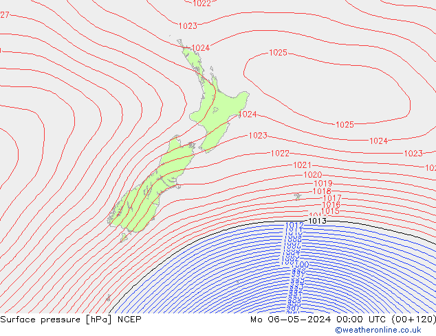 Atmosférický tlak NCEP Po 06.05.2024 00 UTC