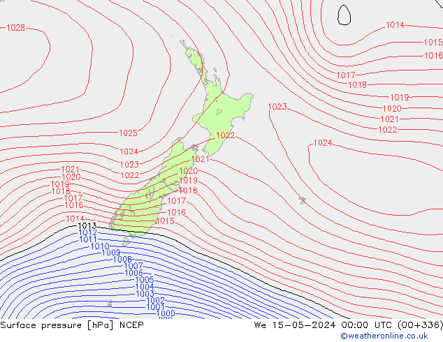 Yer basıncı NCEP Çar 15.05.2024 00 UTC