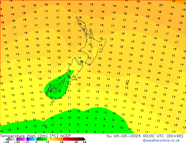 Max.  (2m) NCEP  05.05.2024 00 UTC