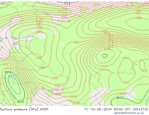 Yer basıncı NCEP Cu 10.05.2024 00 UTC