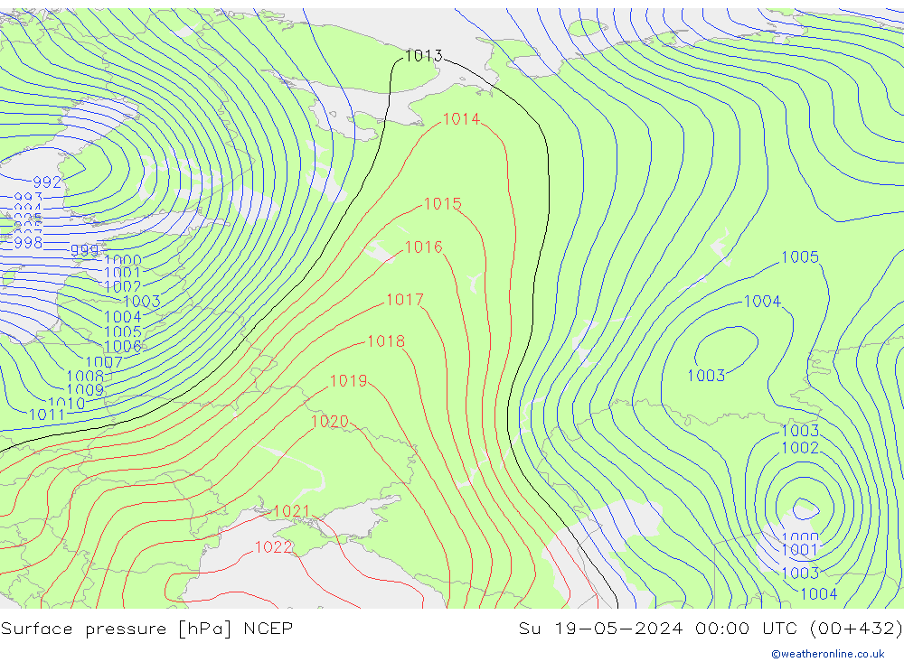 pression de l'air NCEP dim 19.05.2024 00 UTC