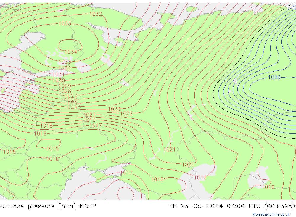 Yer basıncı NCEP Per 23.05.2024 00 UTC