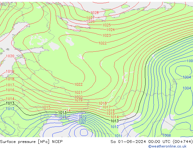 Surface pressure NCEP Sa 01.06.2024 00 UTC