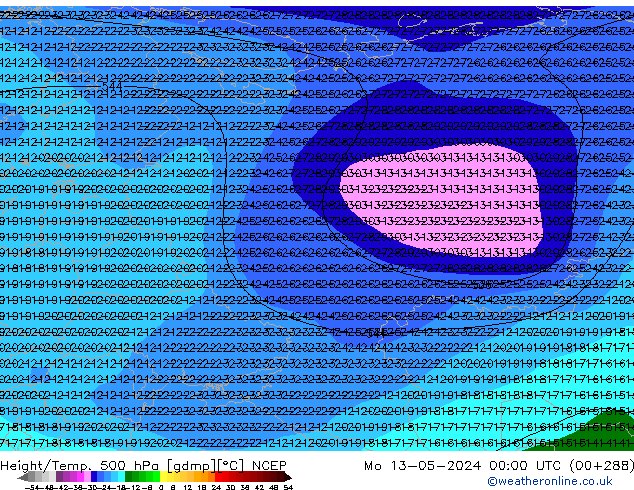 Géop./Temp. 500 hPa NCEP lun 13.05.2024 00 UTC