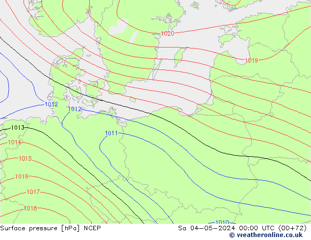 Surface pressure NCEP Sa 04.05.2024 00 UTC