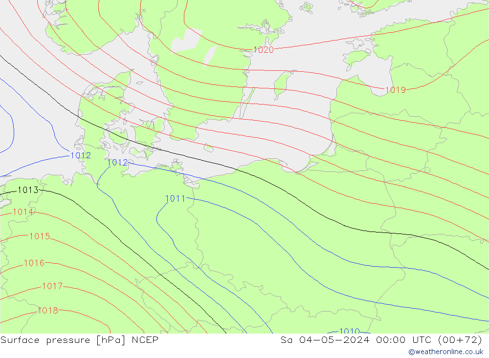 Pressione al suolo NCEP sab 04.05.2024 00 UTC