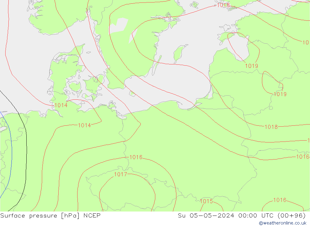 Luchtdruk (Grond) NCEP zo 05.05.2024 00 UTC