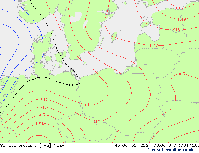 pressão do solo NCEP Seg 06.05.2024 00 UTC
