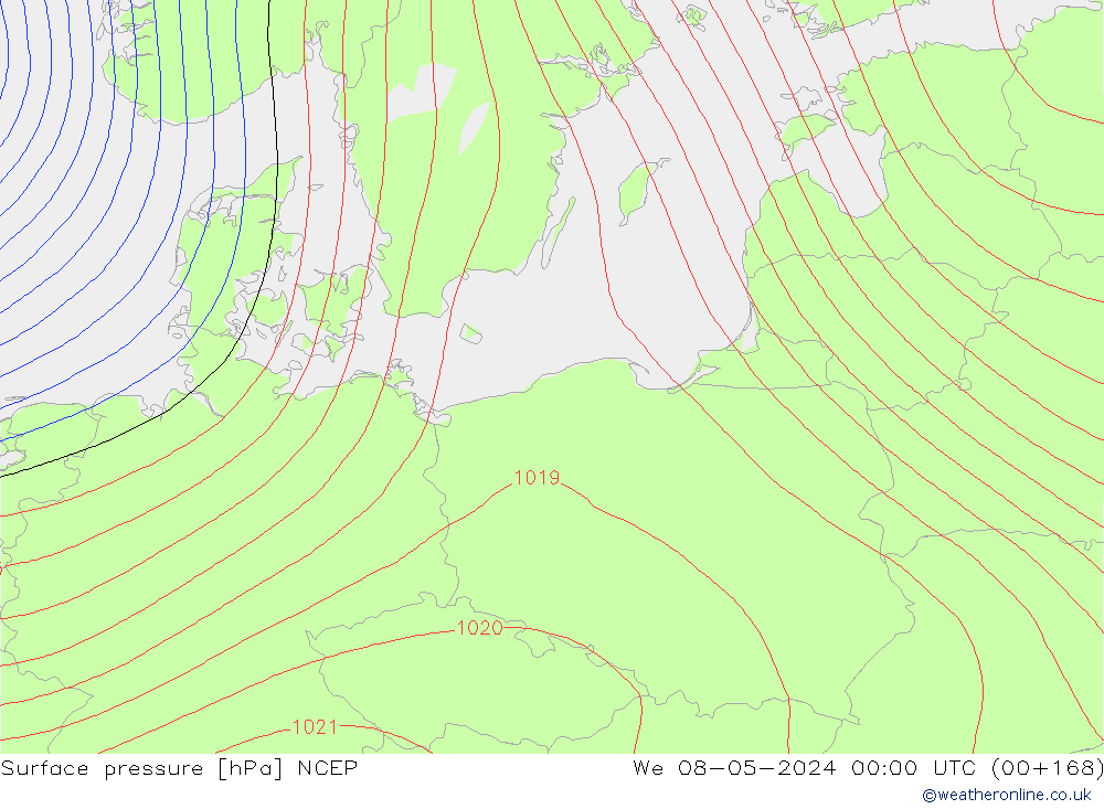 pressão do solo NCEP Qua 08.05.2024 00 UTC