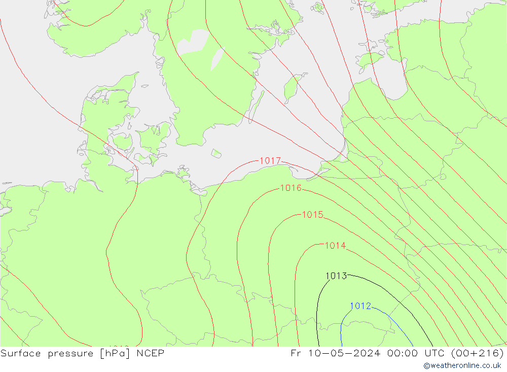 pressão do solo NCEP Sex 10.05.2024 00 UTC