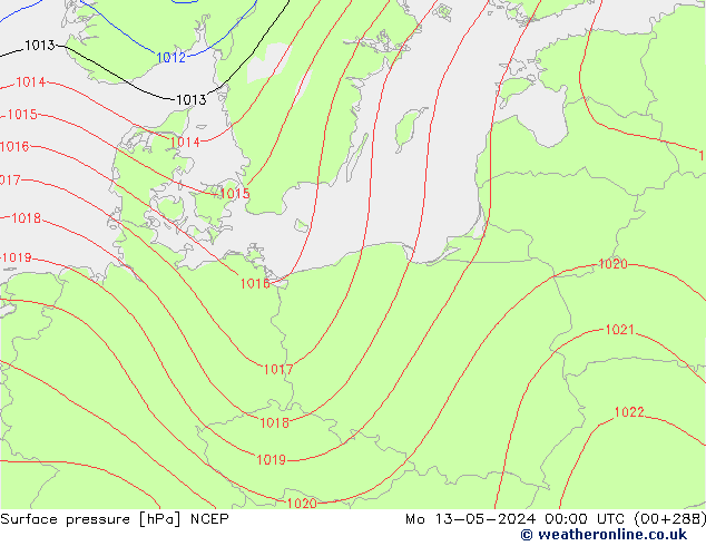 pression de l'air NCEP lun 13.05.2024 00 UTC