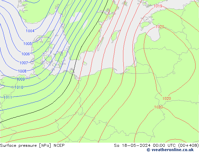 Surface pressure NCEP Sa 18.05.2024 00 UTC