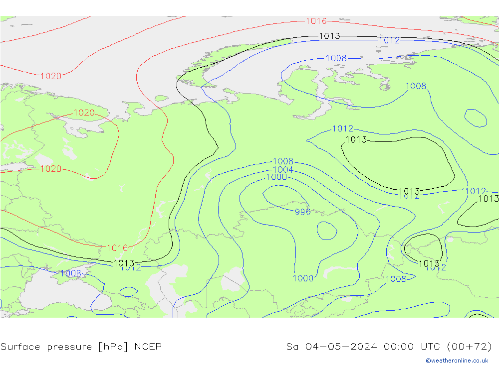 Presión superficial NCEP sáb 04.05.2024 00 UTC