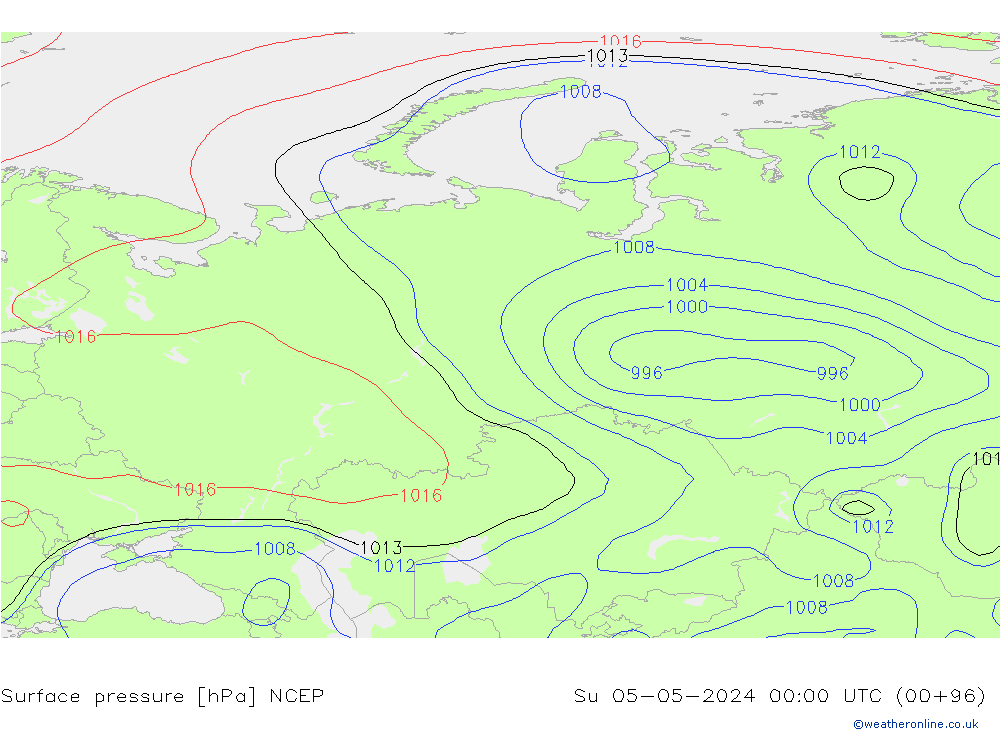 Surface pressure NCEP Su 05.05.2024 00 UTC