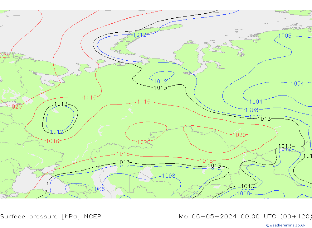 Atmosférický tlak NCEP Po 06.05.2024 00 UTC