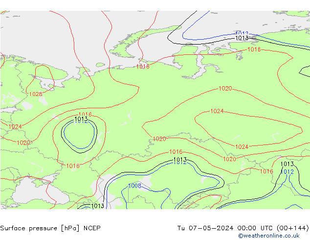 Luchtdruk (Grond) NCEP di 07.05.2024 00 UTC