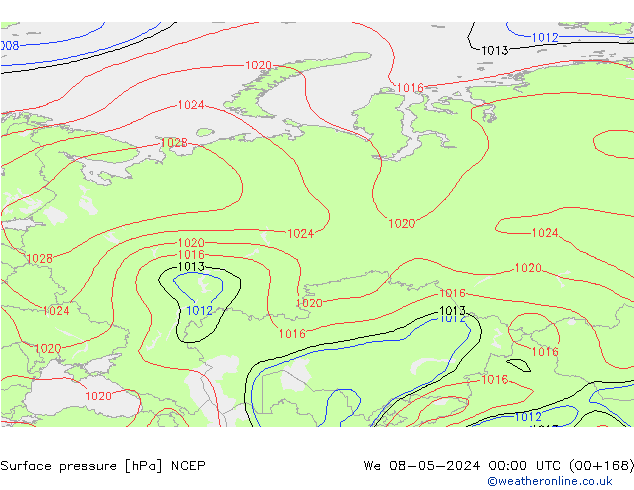 pressão do solo NCEP Qua 08.05.2024 00 UTC