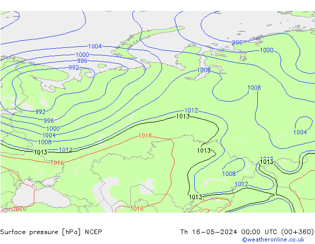 Luchtdruk (Grond) NCEP do 16.05.2024 00 UTC