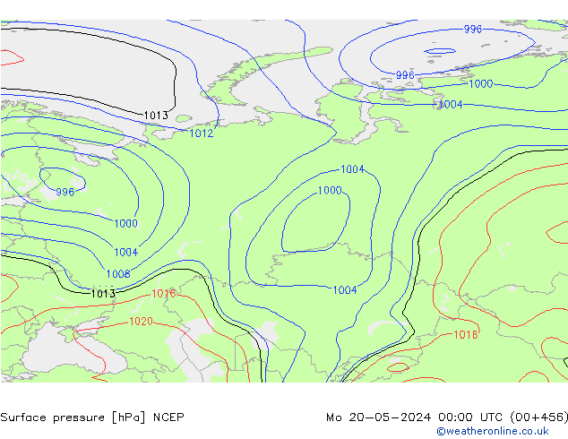 Surface pressure NCEP Mo 20.05.2024 00 UTC