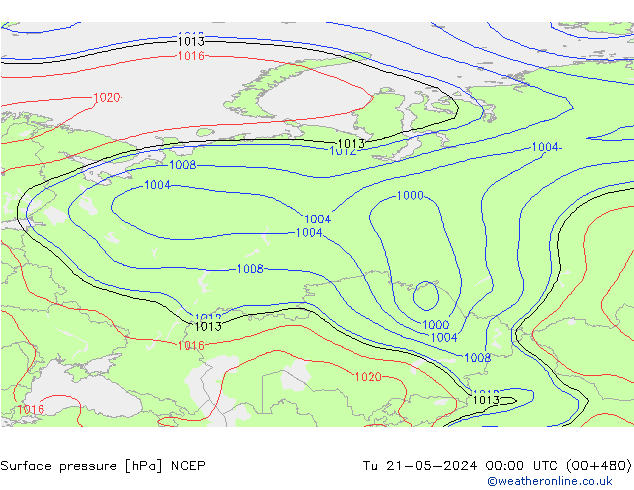 Luchtdruk (Grond) NCEP di 21.05.2024 00 UTC