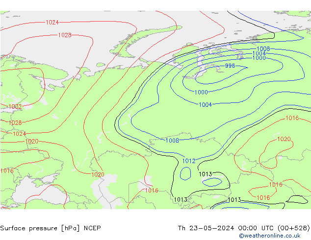 ciśnienie NCEP czw. 23.05.2024 00 UTC