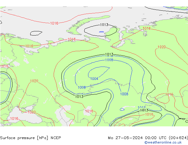 Surface pressure NCEP Mo 27.05.2024 00 UTC