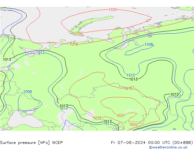 Luchtdruk (Grond) NCEP vr 07.06.2024 00 UTC
